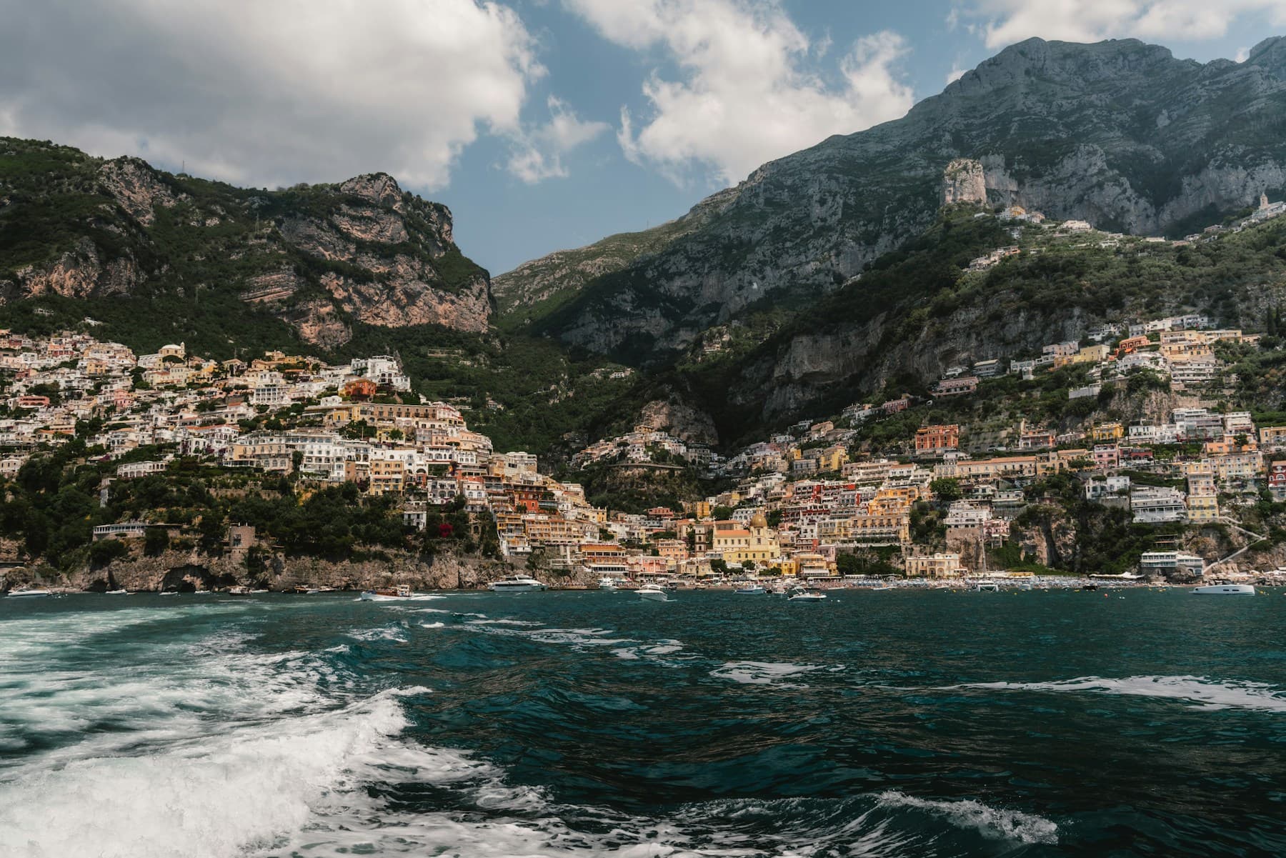 Positano rising between the mountains and the sea